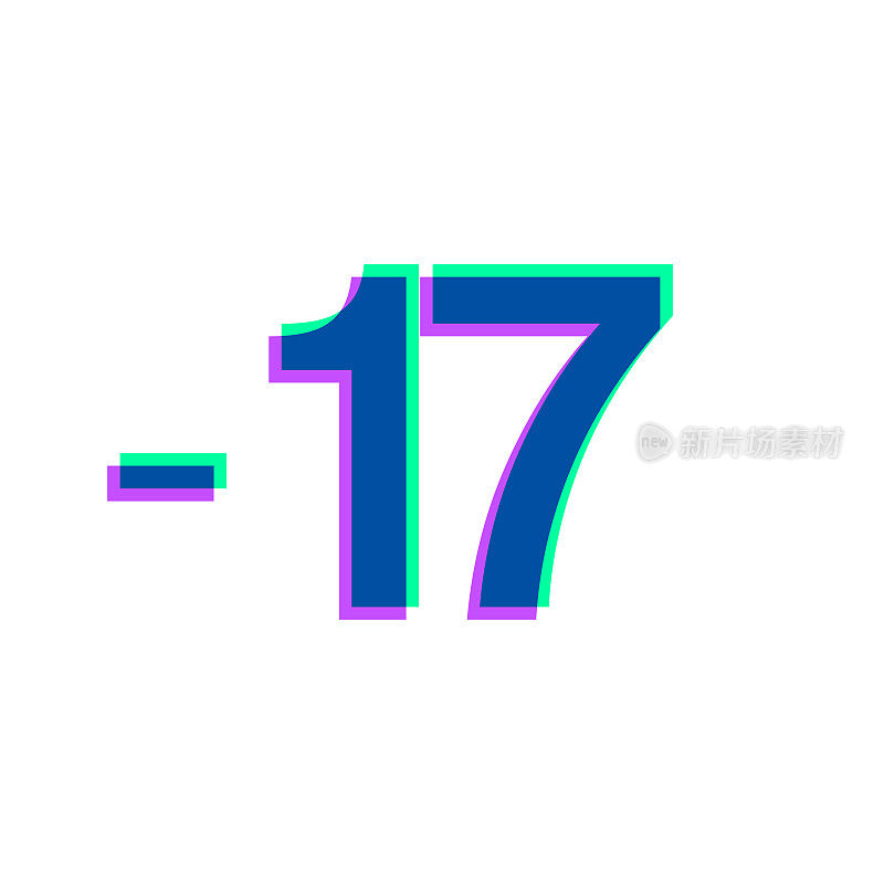 -17， -17。图标与两种颜色叠加在白色背景上